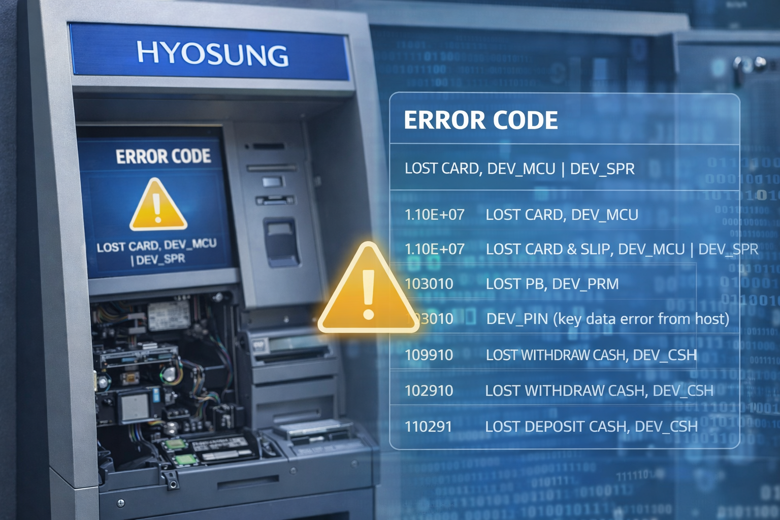 ATM error codes reference table