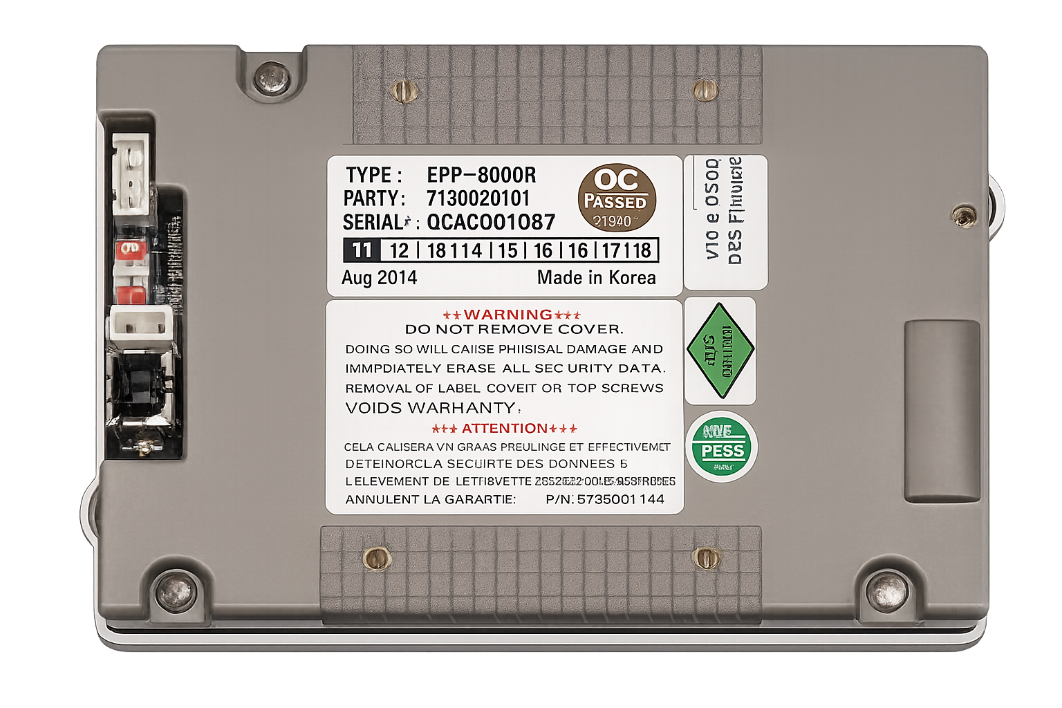 Hyosung EPP8000 ATM keypad back label view