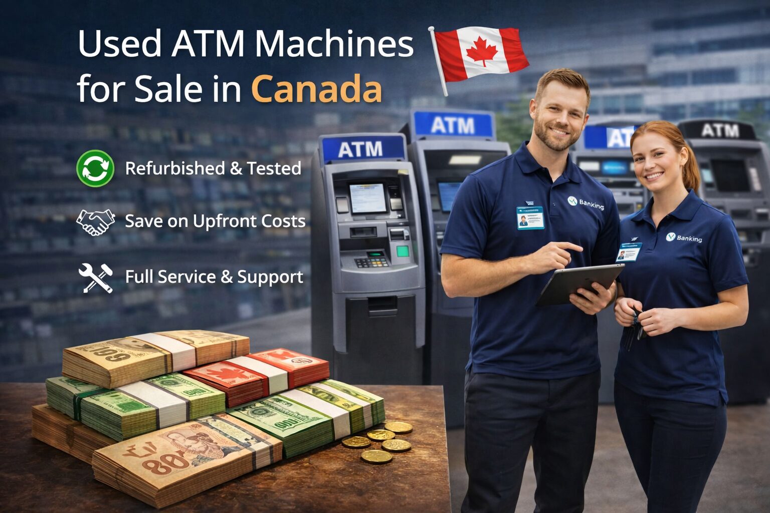Used ATM machines for sale in Canada including refurbished and tested units with full service and support
