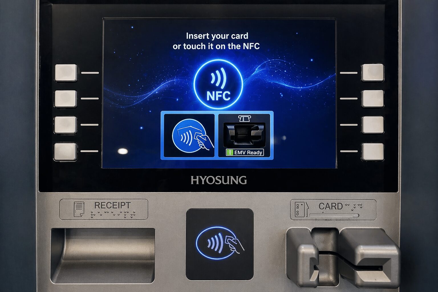 ATM NFC tap contactless screen example